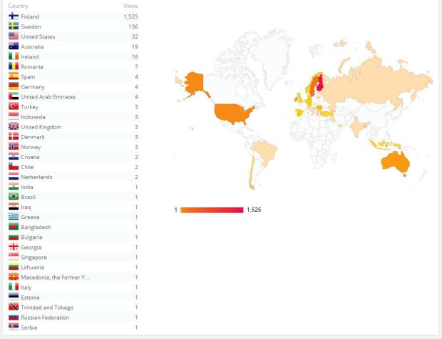 Budbuda visitors - World map